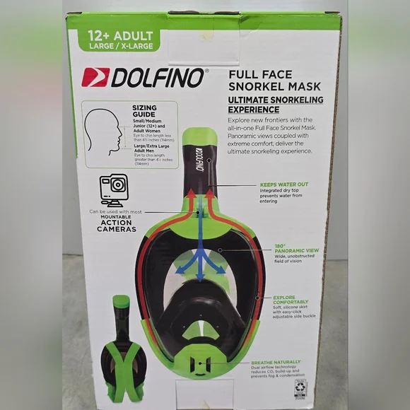 - Dolfino Calypso Full Face Snorkel Mask - Picture 3 of 7